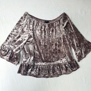 Sanctuary Julia Mauve Crushed Velvet Small Top